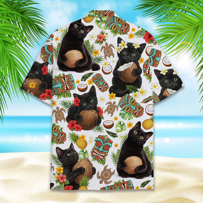 Detailed back view of the matching family hawaiian shirt