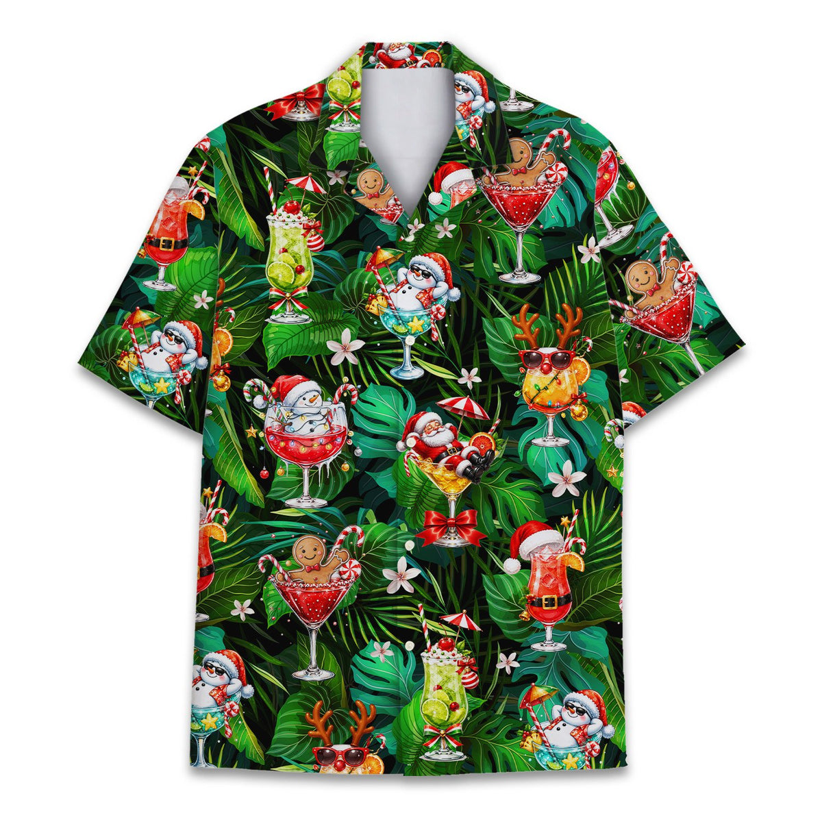 Detailed front view of the matching family hawaiian shirt design