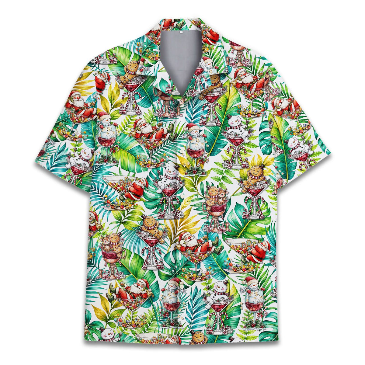 Another front view of the matching family tropical holiday shirt