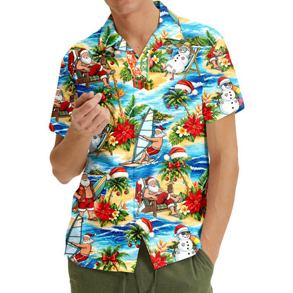 Third lifestyle shot of the family hawaiian shirts