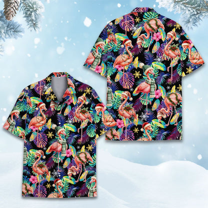 Lifestyle image showing the matching family hawaiian shirts in a tropical setting