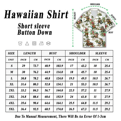Alternative view of the tropical crocodiles hawaiian shirt folded