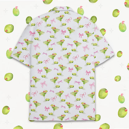 Detailed back view of the white matching family hawaiian shirt