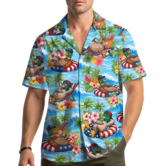 Tropical duck hawaiian shirt for family matching outfits, main view