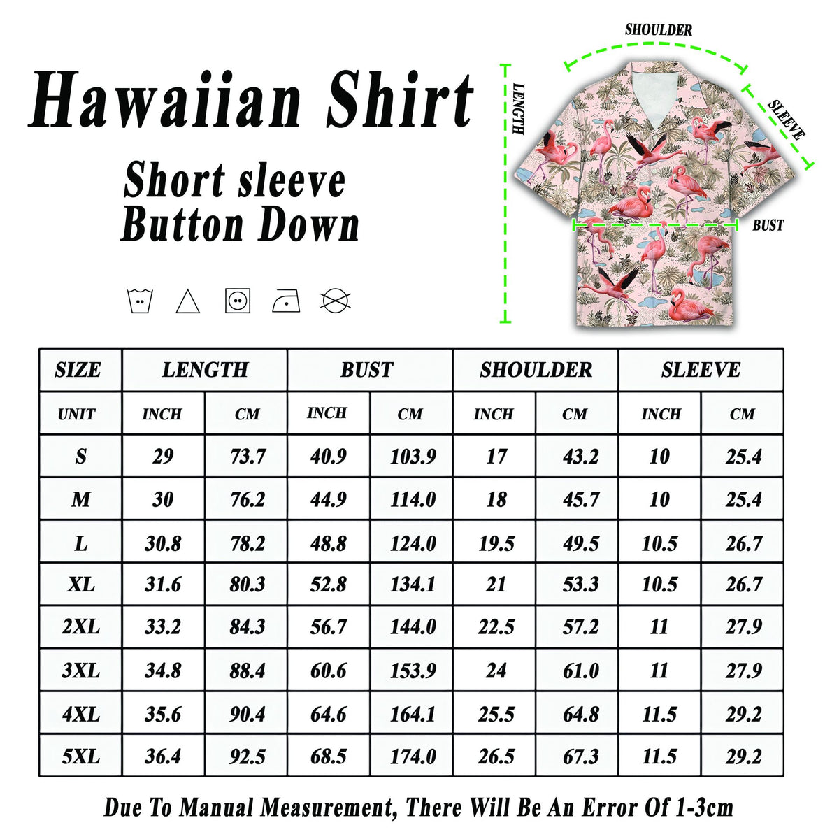 Alternate view of the tropical flamingo hawaiian shirt
