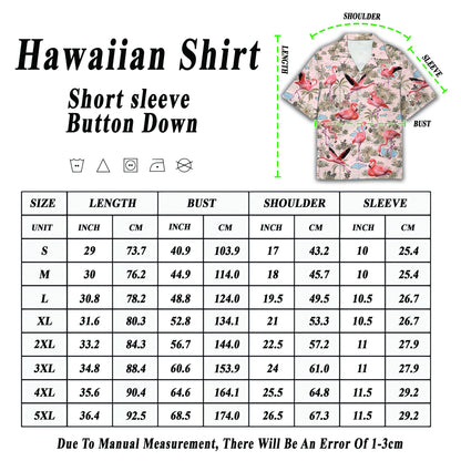 Alternate view of the tropical flamingo hawaiian shirt