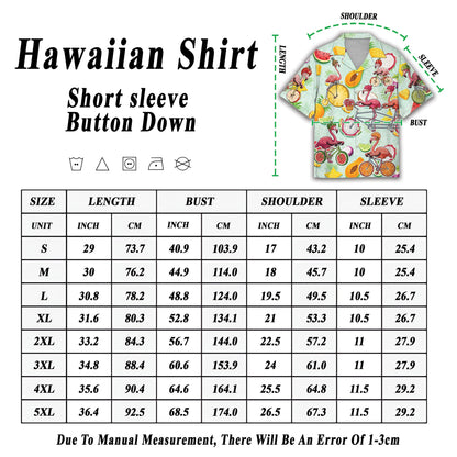 Styled view of the tropical flamingo matching family hawaiian shirts