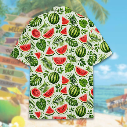 Alternative back view of the tropical floral matching family hawaiian shirt