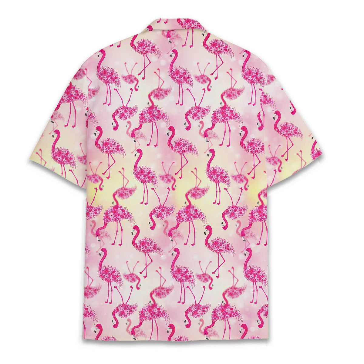 Back view of the tropical floral hawaiian shirt