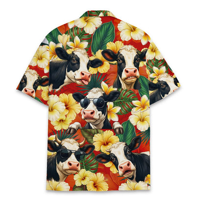 Tropical floral hawaiian shirt, back view