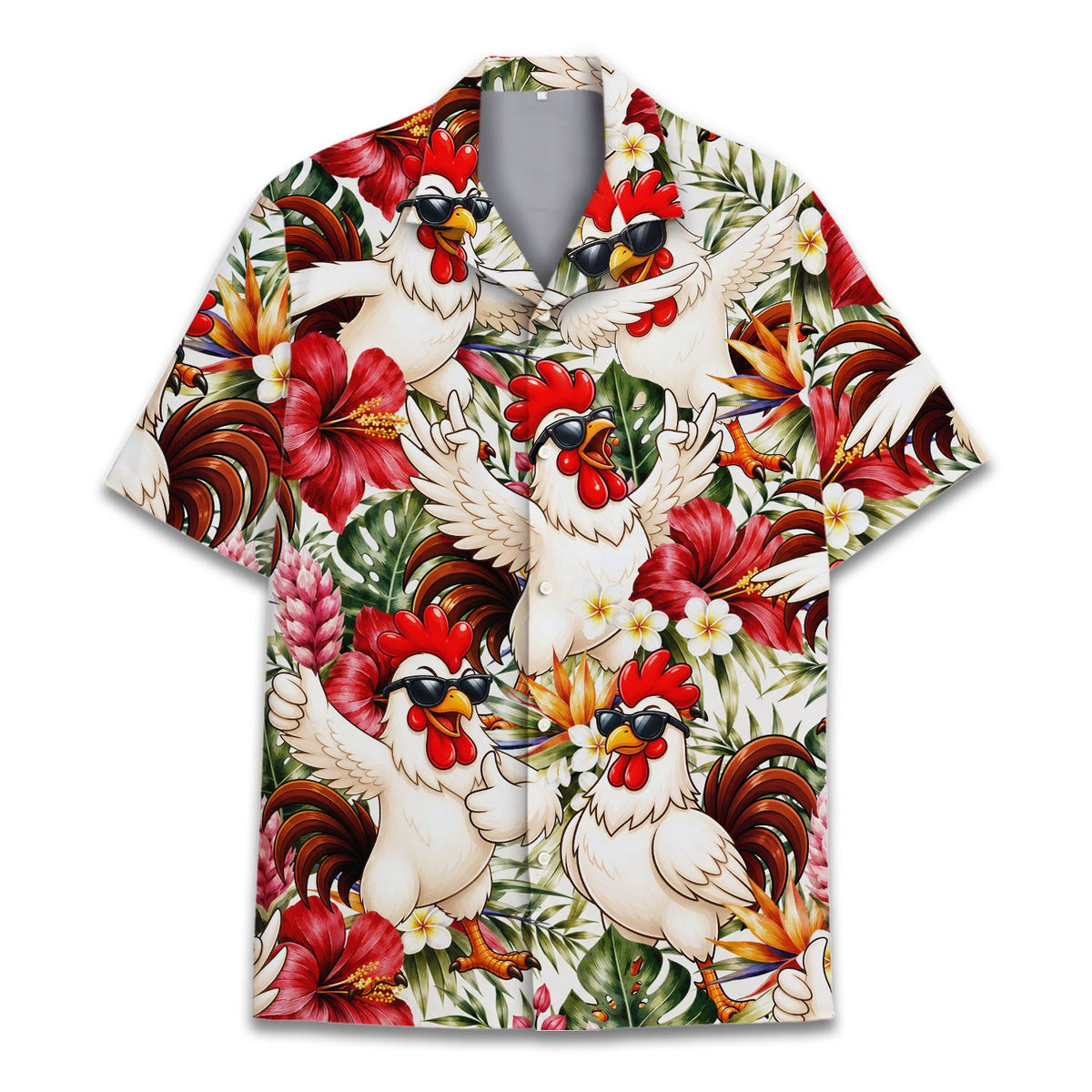 Another front view of the floral hawaiian shirt for matching families