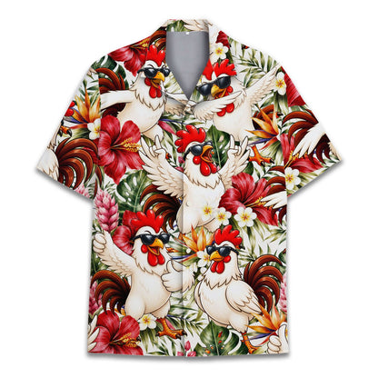 Another front view of the floral hawaiian shirt for matching families