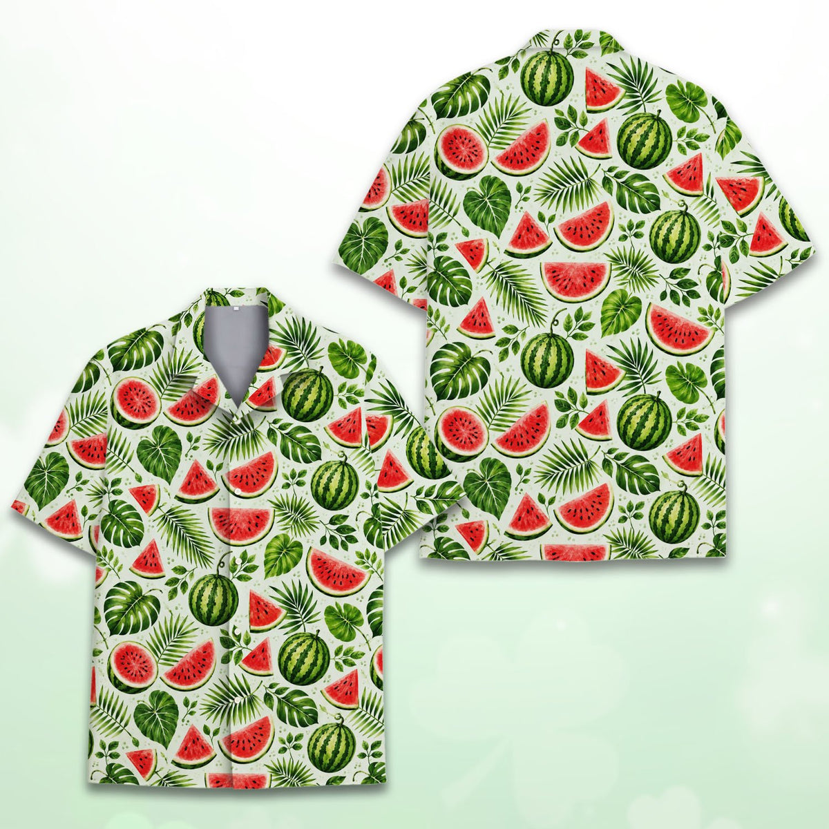 Detailed front view of the matching family hawaiian shirt design