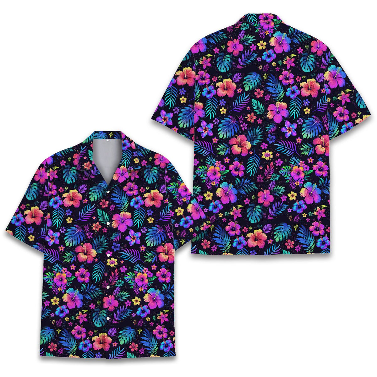 Front flat lay of the matching family hawaiian shirt