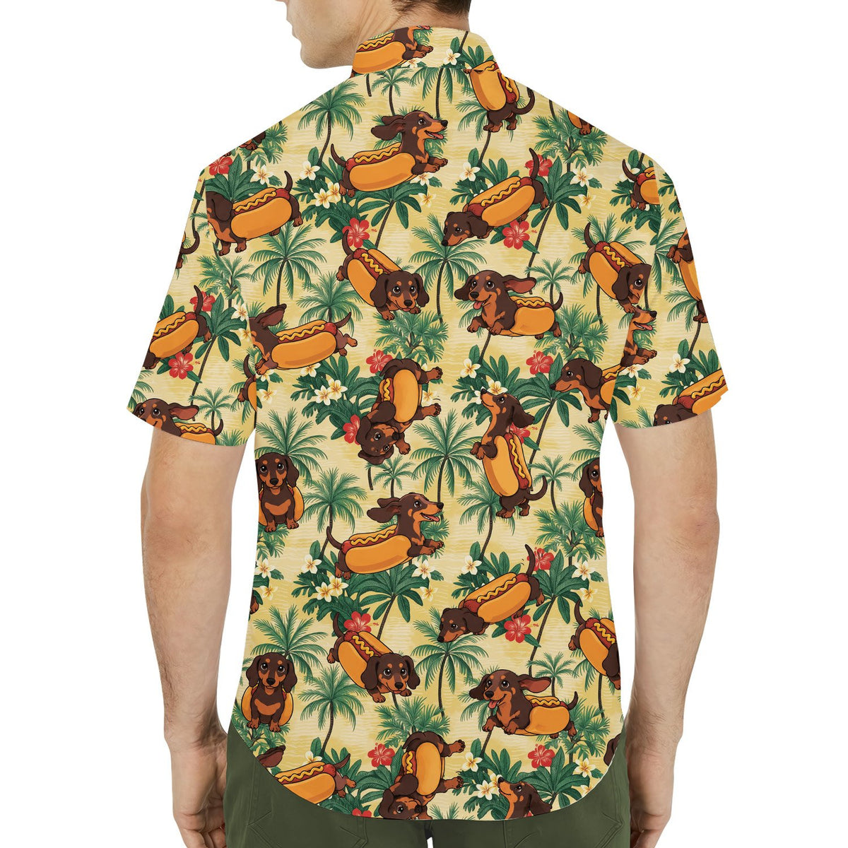Second lifestyle view of individuals enjoying summer in the tropical floral hawaiian shirt