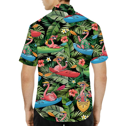 Third lifestyle view showing the vibrant matching family hawaiian shirt