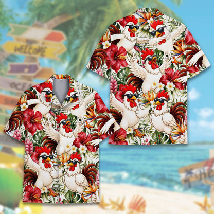 Fifth lifestyle view of the vibrant summer hawaiian shirt