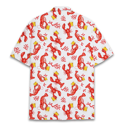 Back view of the tropical floral hawaiian shirt showing the continuous pattern
