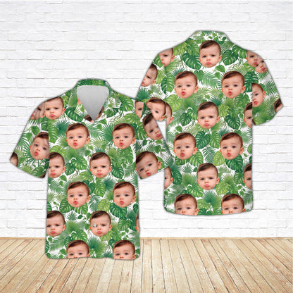 White matching family hawaiian shirt alternative variant, front view