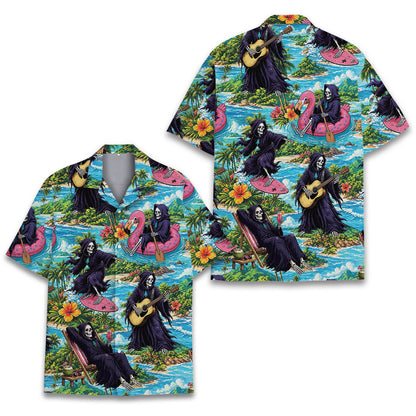Detailed front view of the tropical grim reaper pattern