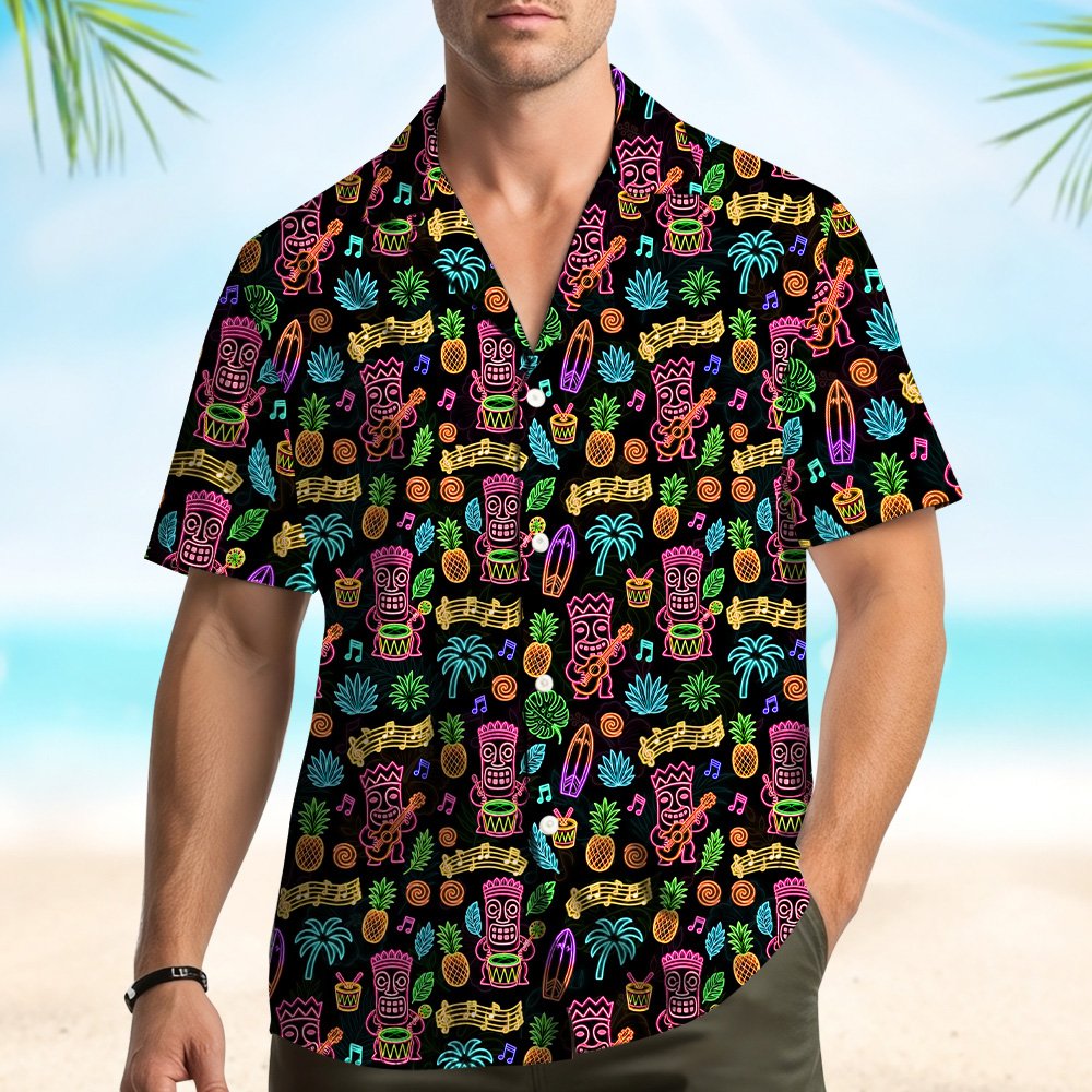 Family matching outfits featuring the tropical luau Hawaiian shirt
