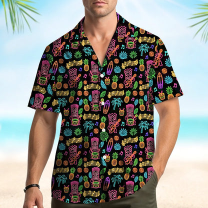 Family matching outfits featuring the tropical luau Hawaiian shirt