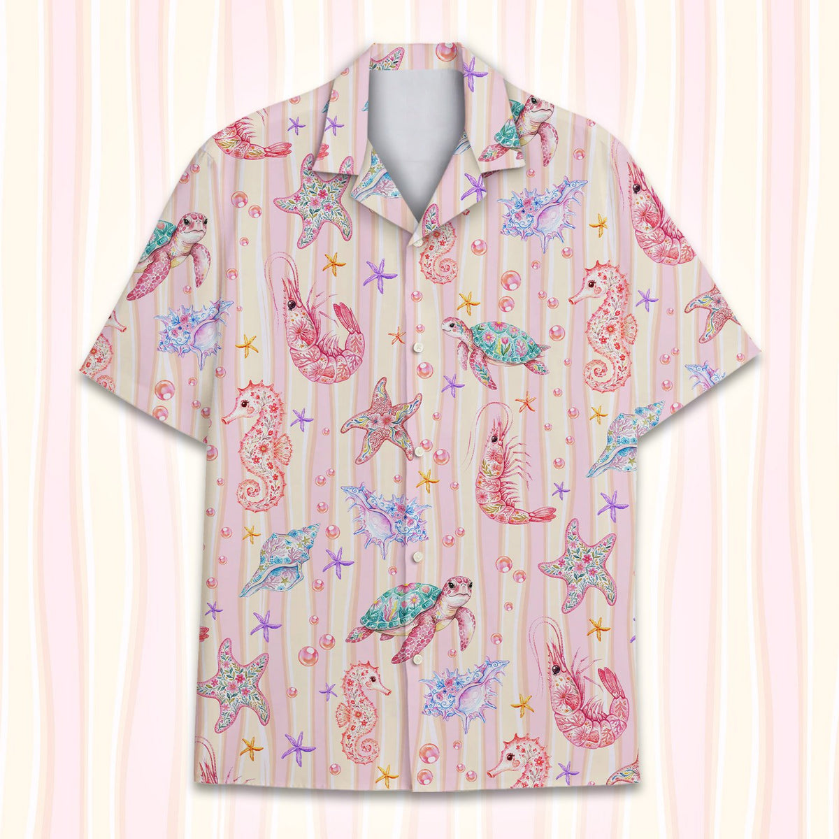 Lifestyle photo of a child wearing the family matching hawaiian shirt