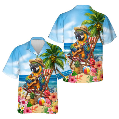 Alternative front view of the tropical hawaiian shirt