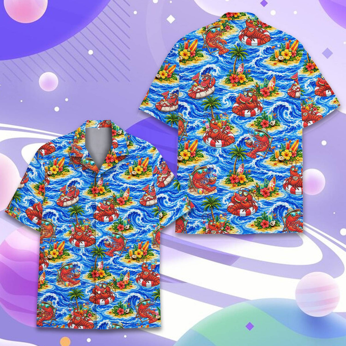 Another front view showing the palm trees and surfboards design