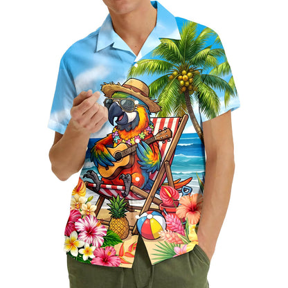 Second lifestyle view featuring the matching family hawaiian shirts