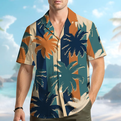 Lifestyle image showing a matching family hawaiian shirt outfit at the beach