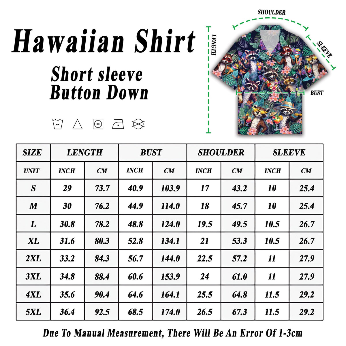 Lifestyle view of the tropical raccoon hawaiian shirt in a matching family setting