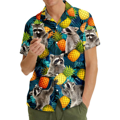 Second lifestyle view of people wearing the family hawaiian shirts
