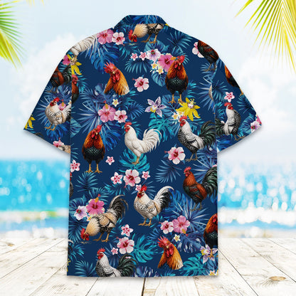 Matching family hawaiian shirts, back view