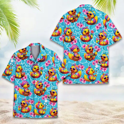 Matching family Hawaiian shirt collar detail, front view 6