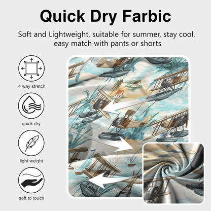 Additional close-up detail of the fabric and seaplane pattern
