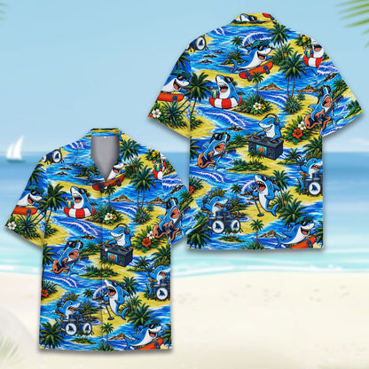 Another styled front view showing the tropical beach design