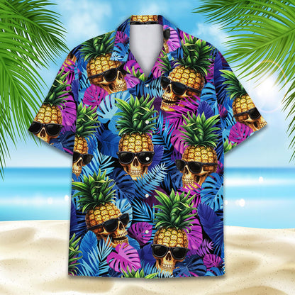 Alternate front view of the tropical skull matching family shirt