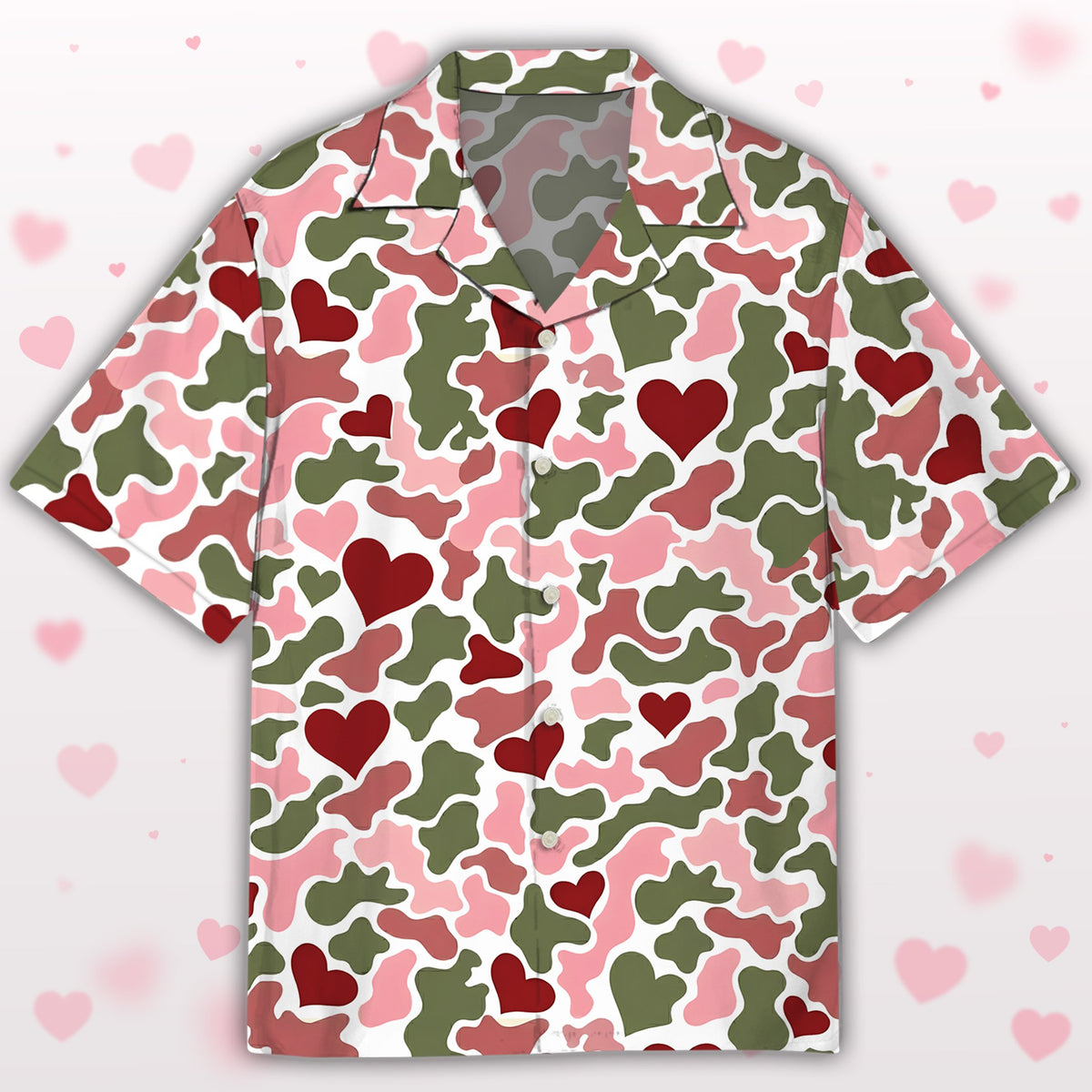Pink valentine hawaiian shirt in alternative pattern style