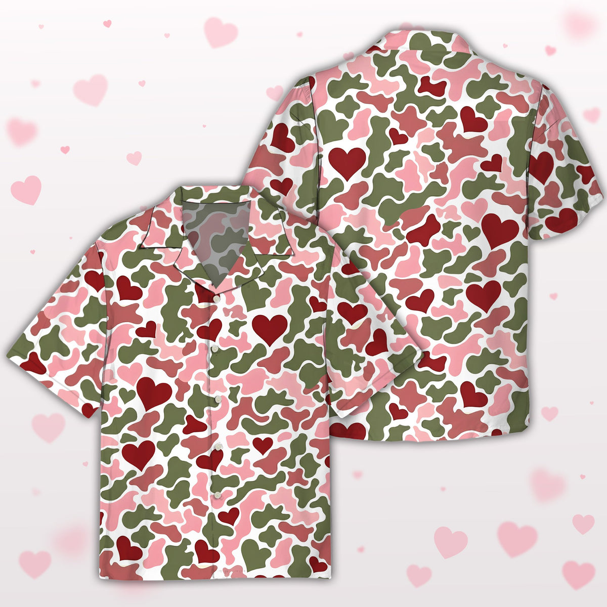 Valentine's day hawaiian shirt featuring playful holiday graphics
