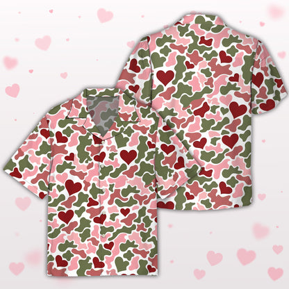 Valentine's day hawaiian shirt featuring playful holiday graphics