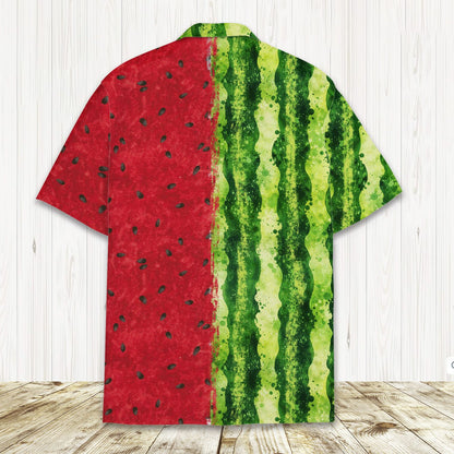 Back detail showing the watercolor watermelon pattern