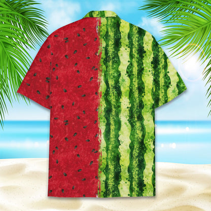 Full back view of the summer hawaiian shirt