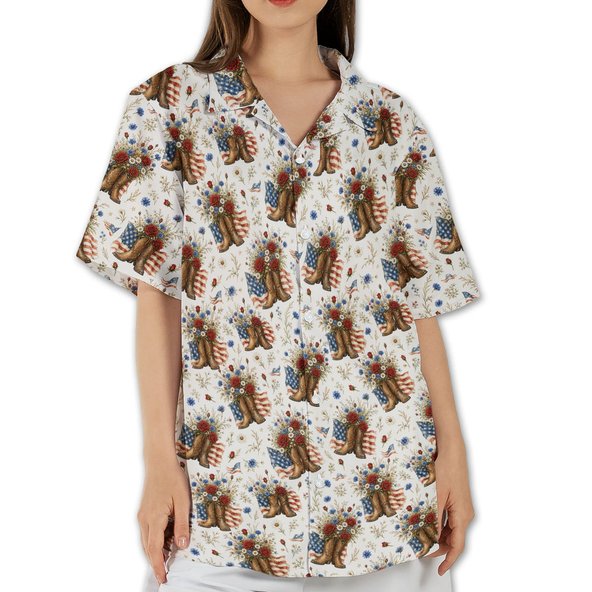 Family matching Hawaiian shirt lifestyle view from the side