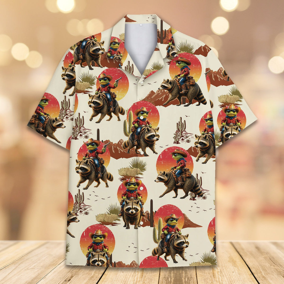 Another front view of the western animal hawaiian shirt