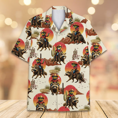 Another front view of the western animal hawaiian shirt