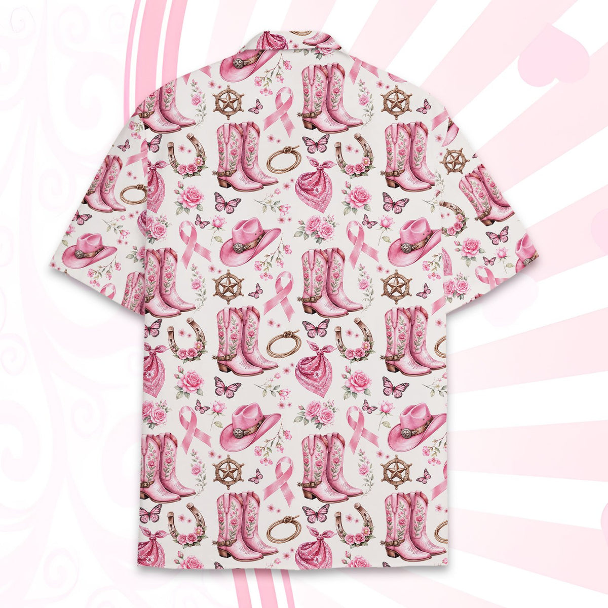 Second back view of the western breast cancer awareness shirt