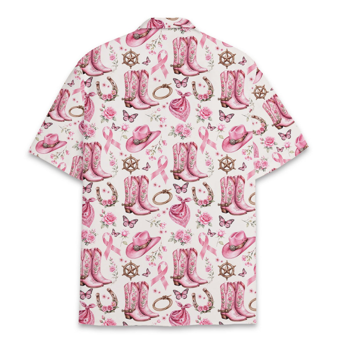 Back view of the hawaiian long sleeve western shirt