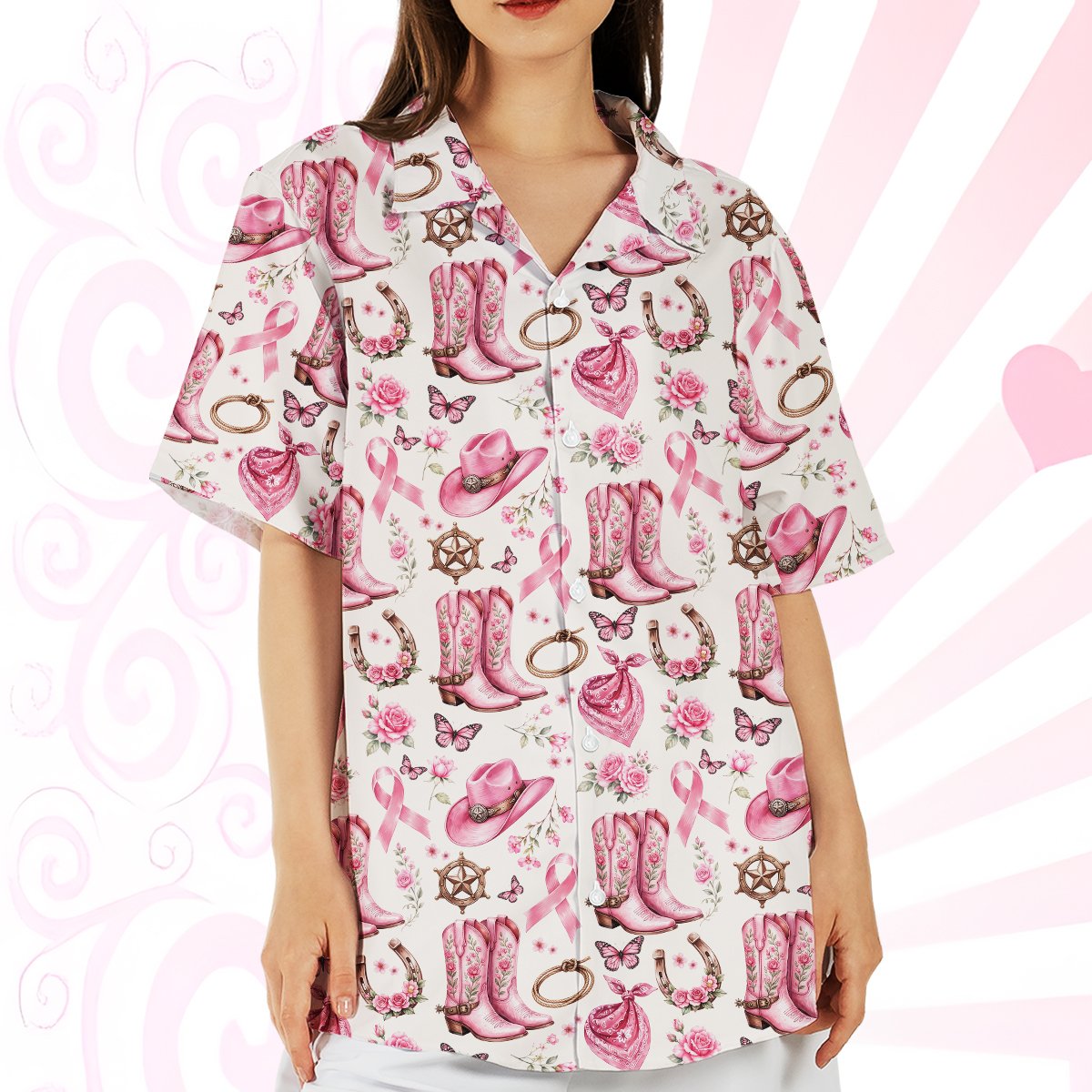 Second lifestyle view of the matching family hawaiian shirt