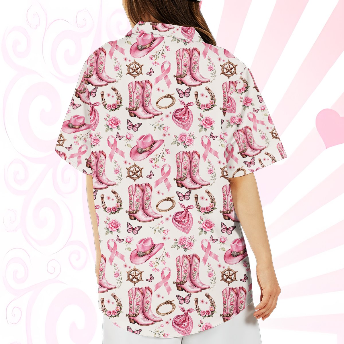 Fourth lifestyle view showing the hawaiian long sleeve western shirt